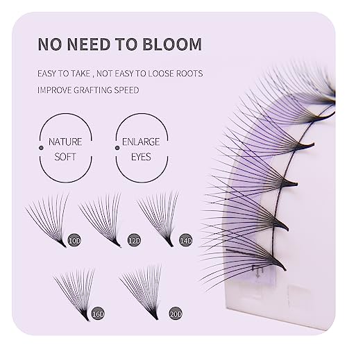 20D Premade Fan Eyelash Extensions 0.05mm 8-15mm Mix