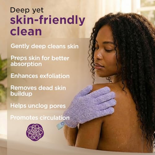 LoveBeing Exfoliating Gloves, 2 Pair Body Scrubber for Shower