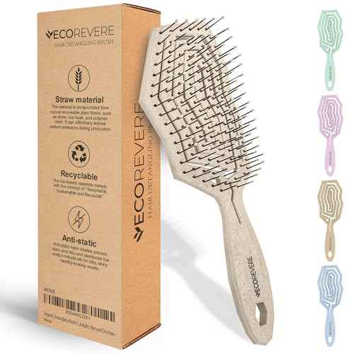 Detangler Brush For Women, Men & Kids - Anti-Static Detangle Hair Brush - Vented brush with 360¡Æ Flex Gently Removes Knots, Dry and Wet Brush Detangling Brush For Thick, Fine, Natural & Curly Hair