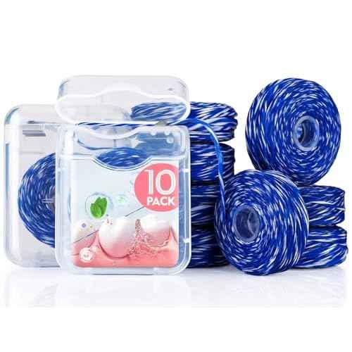 Woven Dental Floss, Expandable Waxed Dental Floss for Gentle,Oral Care Whitening Dental Floss,Plaque Remover for Teeth, Kid-Friendly String Floss,Mint,10 Spools (30 yd Each)