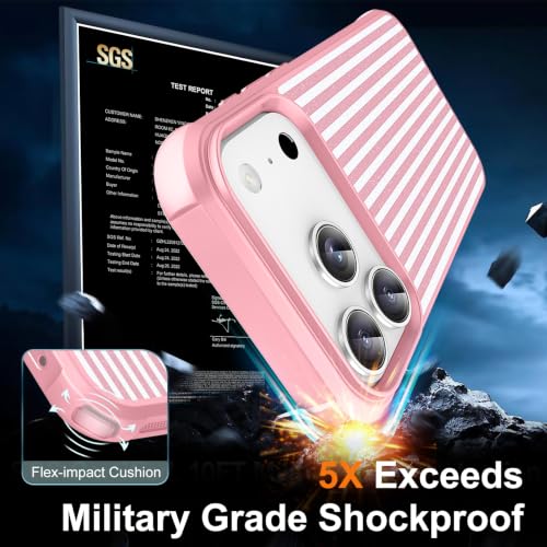 Pink Glitter Striped Case for iPhone 17 Pro Max - Slim & Shockproof