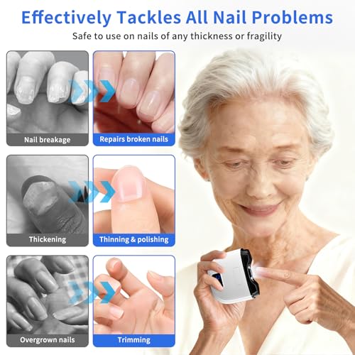 2026 Upgraded 3-in-1 Electric Nail Clipper, Smart Nail Clipper for Seniors with Polishing & 3 Speeds, Automatic Cutter with LED Light and Nail Clipping Collection Box for Seniors/Adults/Baby
