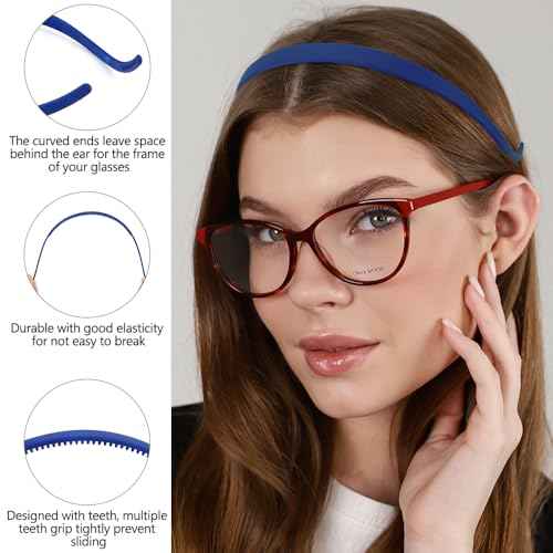 TOBATOBA Headbands for Glasses Wearers 10Pcs Sunglasses Square Headband for Women Girls, No Headache Pressure Comfortable Head Bands for Women's Hair, Non Slip Fashion Hair Accessories