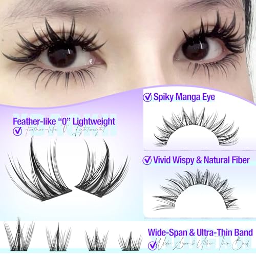 Manga Eyelash Clusters - 10-16mm Spiky Anime Lash Extensions