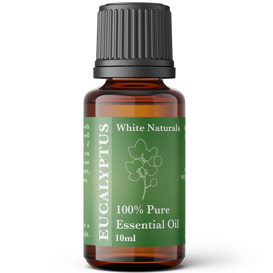 White Naturals Organic Peppermint Essential Oil, Relaxing, Calming Oil for Diffuser, Vegan-Friendly Home Essentials, 100% Pure Body Oil for Skin Care Use