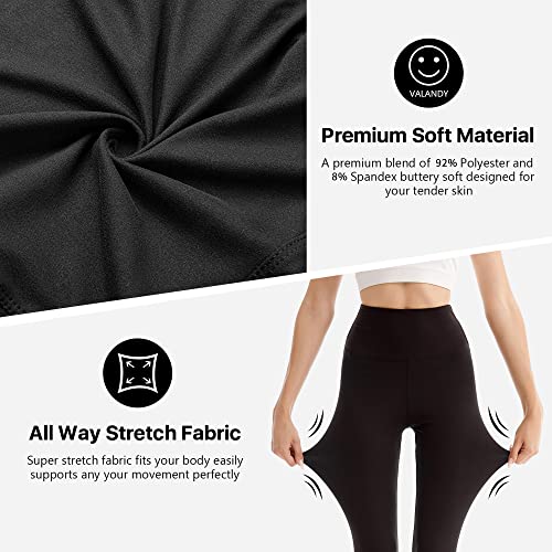 SINOPHANT High Waisted Leggings for Women - Full Length Capri Buttery Soft Yoga Pants for Workout Athletic(Black Printing,S-M)