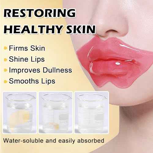 30 PCS Lip Mask Under Eye Mask 24K Gold Eye Mask,Moisturizing Nourishing Lip Mask for Dry Lips,Eye Patches for Puffy Eyes Dark Circles