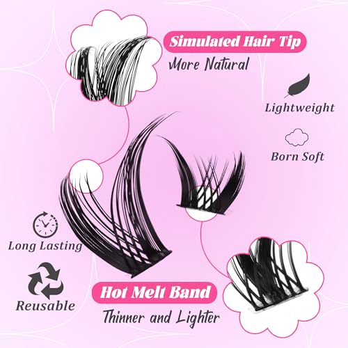 Volume Lash Clusters 8-16mm Natural Wispy C/D Curl