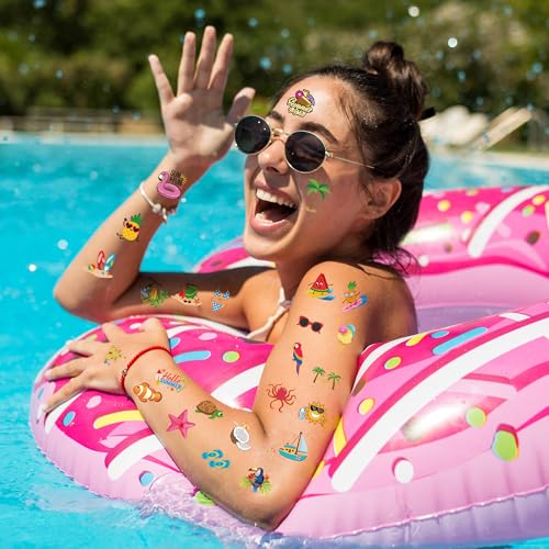 150 Summer Temporary Tattoos, 6 Sheets Waterproof