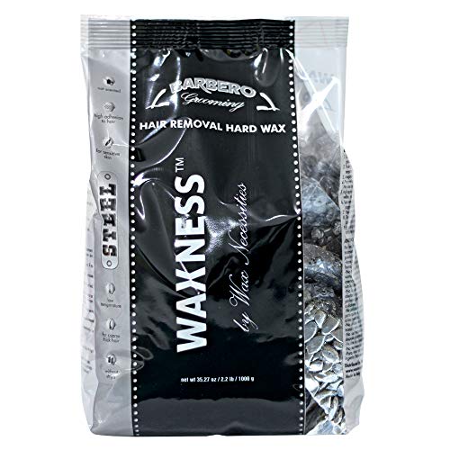 Waxness Barbero Steel Hard Wax Beads 2.2 lb (1 kg) ? Stripless Hard Wax for Men¡¯s Grooming, Effective on Coarse Hair, Smooth Application, Professional Use ? Made in Italy