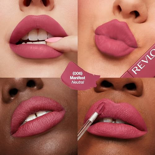 REVLON Lipstick, ColorStay Limitless Matte Liquid Lipstick, Vegan Formula, No-Budge Matte, Longwear Lipstick, Long Lasting, Lightweight/Comfortable, Waterproof, 006 Manifest, 0.17 fl oz