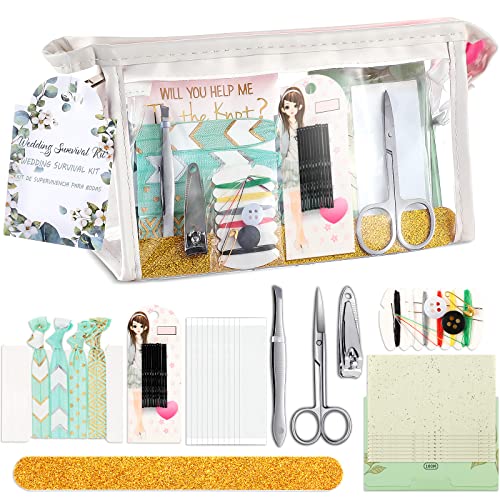 Wedding Survival Kit for Brides - 132 Emergency Supplies & Makeup Bag