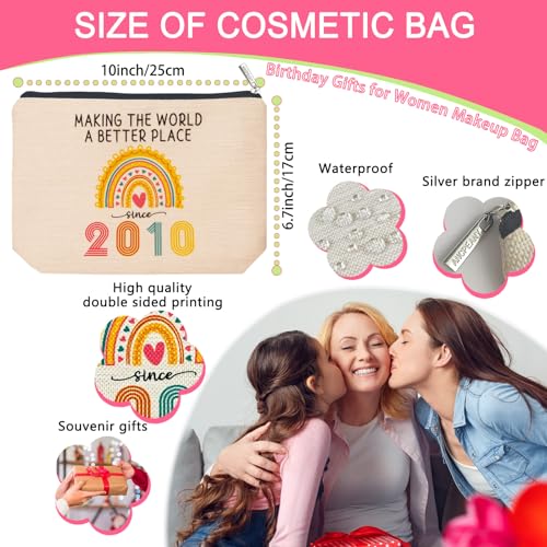 ancpeany Sweet 16 Party Decorations, Sweet 16 Gifts for Girls Makeup Bag, 16th Birthday Decorations for Girls, 16th Birthday Gifts for Girl, 2010 Sweet Sixteen Gifts for 16 Year Old Girl Cosmetic Bag