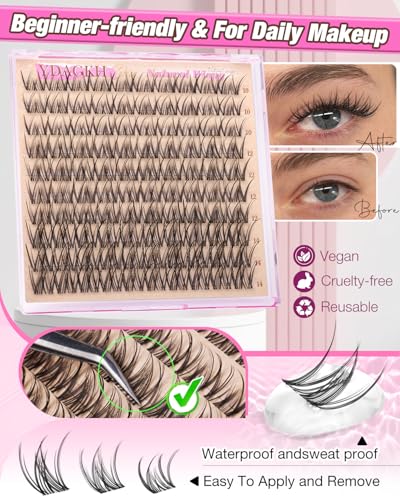 Spider Lash Clusters 10-14mm CC Curly Clear Band Eyelashes