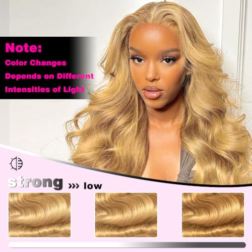 Honey Blonde Body Wave Hair Bundles - 100% Brazilian Remy, 3 Pack (18, 20, 22 Inch)