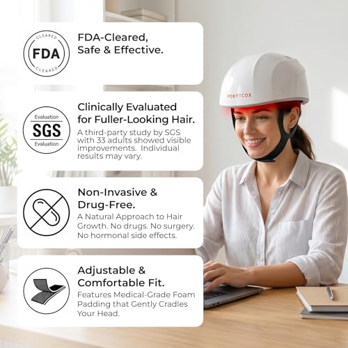 FDA Cleared Laser Hair Growth Helmet - 200 Diodes for Men & Women