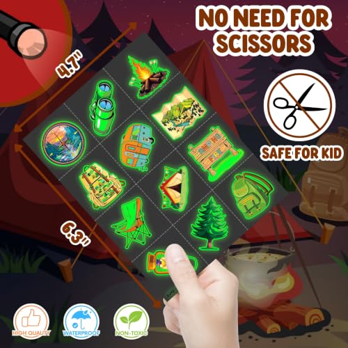 72-Piece Camping Party Favors Kit – LED Finger Lights & Glow Tattoos