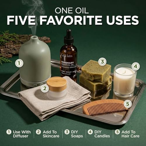 Pure Spanish Rosemary Essential Oil 4 fl oz - Hair & Aromatherapy