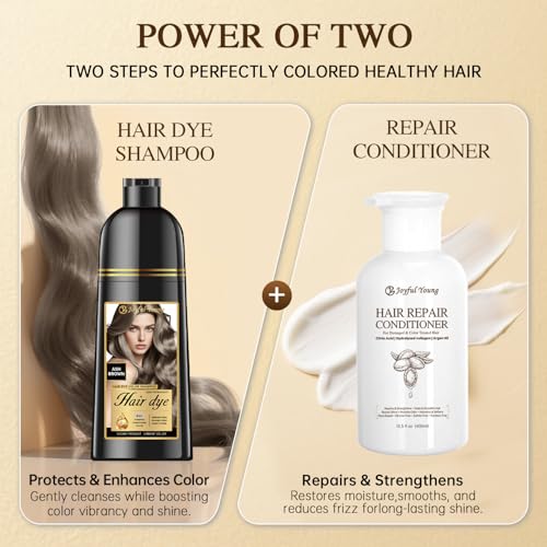 Ash Brown Hair Dye Shampoo 3-in-1 | Gray Coverage