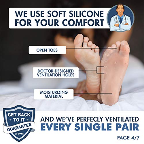 Dr. Frederick's Moisturizing Gel Socks for Dry Cracked Feet - 2 Pairs