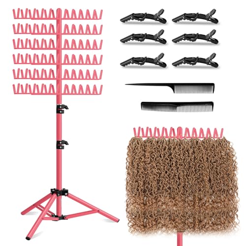 144 Peg Braiding Hair Rack Stand, Height Adjustable