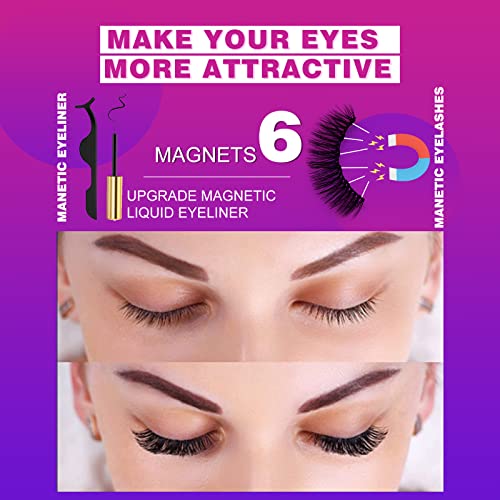 Royaomis 10 Pairs Magnetic Eyelashes with Magnetic Eyeliner