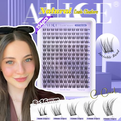 ALICE Wispy Cluster Lashes DIY Extension 8-16mm Invisible Band