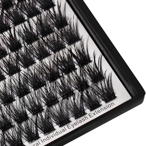 Bodermincer 120 Clusters/box Wide Cluster 3D Effect Glue Bonded Cluster Eyelashes Individual Eyelash Extension Eyelashes Bunches False Eyelashes Home Eyelash Extension (8MM)