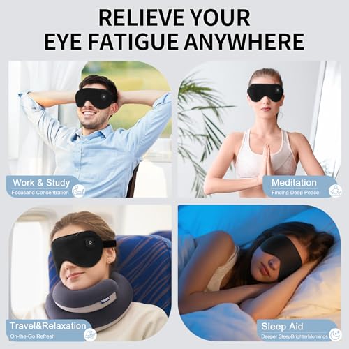 Heated Eye Mask, Rechargeable Hot & Cold Compress, 1000mAh