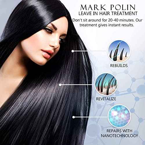MARK POLIN - Anti-Frizz Hair Serum with Moroccan Oil - Leave-in Conditioner for Permed, Color-Damaged, and Frizzy Hair