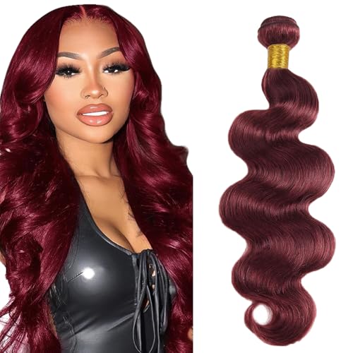 #99J Burgundy Body Wave Human Hair Bundle 32 Inch