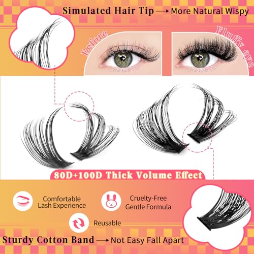 DIY Fluffy Lash Extension Kit 288pcs 80D+100D