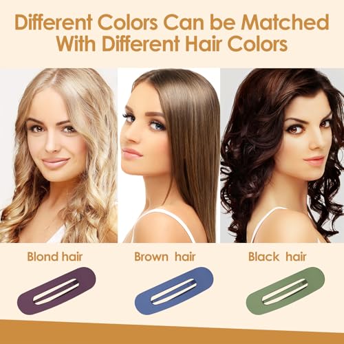 GOOWEAYY Small Flat Hair Clips for Women - 6 Pack in Army Green, Dark Purple, Blue