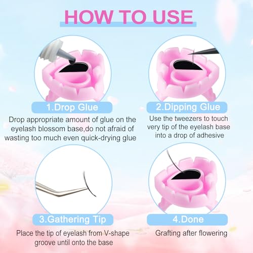 NXJ INFILILA Glue Rings for Eyelash Extensions 300PCS Disposable Rings for Lashes Lovely Heart Shape, Makeup Plastic Nail Art Lash Glue Holder Cups for Extension Supplies Pink