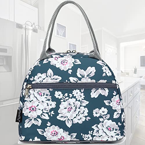 FlowFly Lunch Bag Tote Bag Lunch Organizer Lunch Holder Insulated Lunch Cooler Bag for Women/Men,Plum