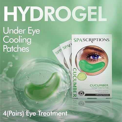 SpaScriptions Hydrogel Cucumber Under Eye Patches, 4 Pairs