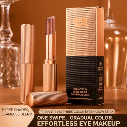 Orange 3-Color Gradient Eyeshadow Stick Waterproof Matte Shimmer Long-Lasting