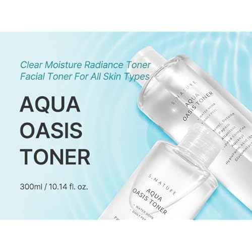 S.NATURE Aqua Oasis Toner | PHA, Soothing and Calming Skin,Hydrating, Refreshing Toner for All Skin Types, Korean Skin Care, Vegan | 300ml, 10.14 Fl Oz