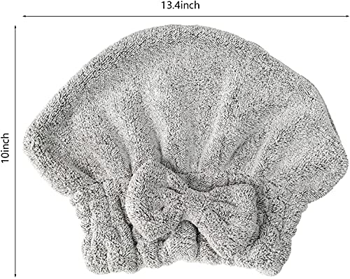 Microfiber Hair Towel Wrap, Quick Dry Cap for Curly & Thick Hair - 2 Pack