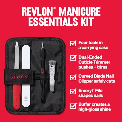 Manicure Essentials Kit with Travel Case - 4 Tools Included
