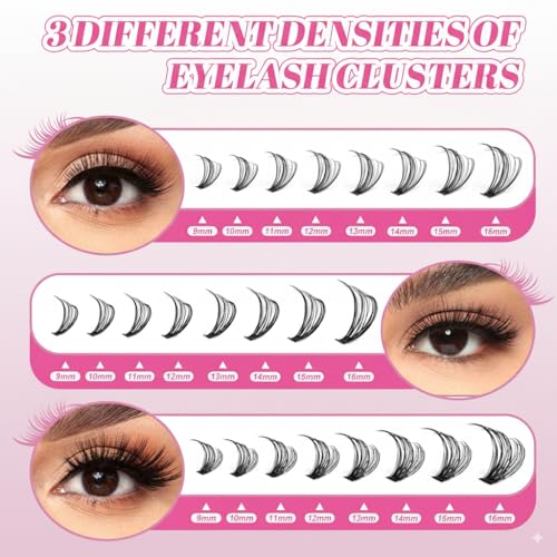 DIY Eyelash Extension Kit - 560 Pcs Natural Cluster Lashes 9-16mm