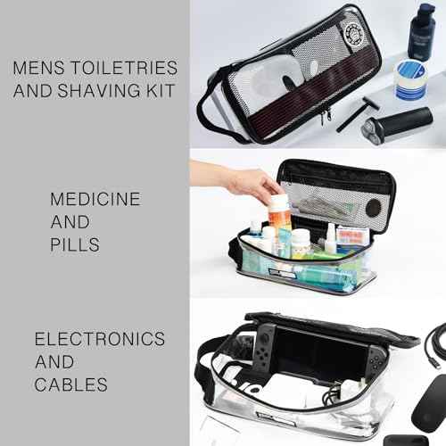 Rough Enough?Clear?Toiletry?Bag?for Traveling Men Shaving Kit Medicine Case Pouch Organizer Large for Toiletries Accessories