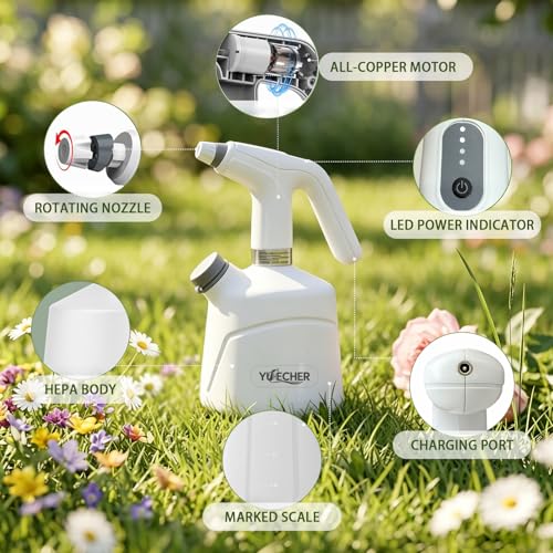 Electric Plant Mister - 0.5 Gallon Battery-Powered Sprayer with Extended Wand