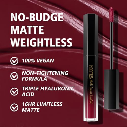 Burgundy Matte Liquid Lipstick - 16 Hour Long Lasting, Cruelty Free