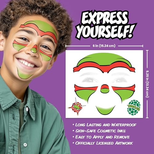 TMNT Temporary Tattoos for Kids – Leonardo, Donatello, Michelangelo & Raphael