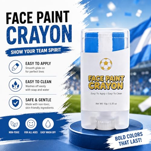 Argentina Flag Face Paint Stick - Non-Toxic, Washable 3-Color Makeup