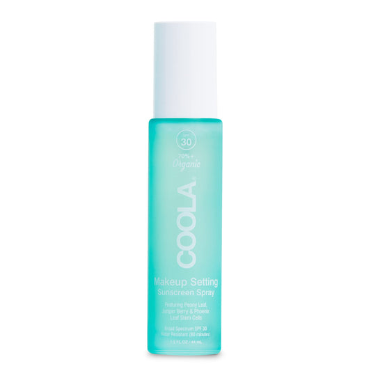 COOLA Organic Makeup Setting Spray with SPF 30, Hydrating Makeup Protection & Sunscreen made with Cucumber & Aloe Vera, Dermatologist Tested, Alcohol Free, 1.5 Fl Oz