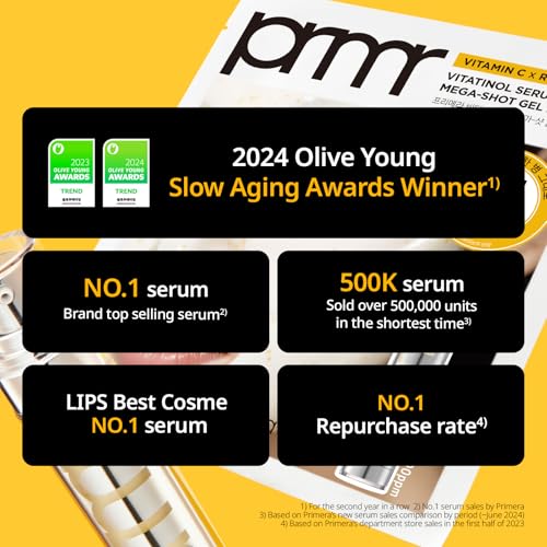 PRIMERA (PRMR) ?????????? ???????????????? ?????????????????? ?????????? - Retinol with Vitamin C Bundle SET VitaminC, Korean Skin Care, Moisturizing, Shiny, Elastic, Lifting, 0.7 oz (21 g *2)