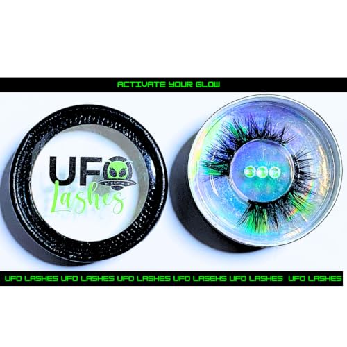 Green Glow Party Lashes - C Curl Fluffy 3D Faux Mink