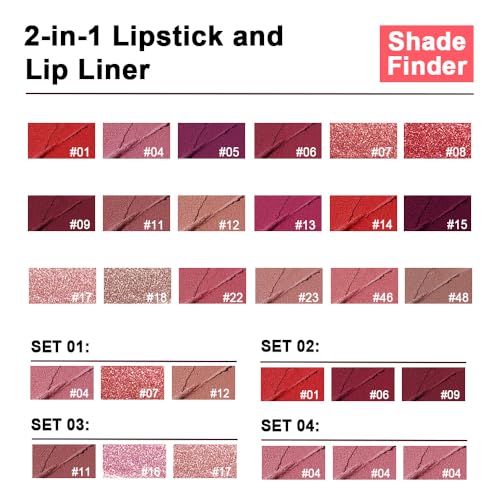 2-in-1 Matte Red Lip Liner & Lipstick Combo - Waterproof & Long-Lasting
